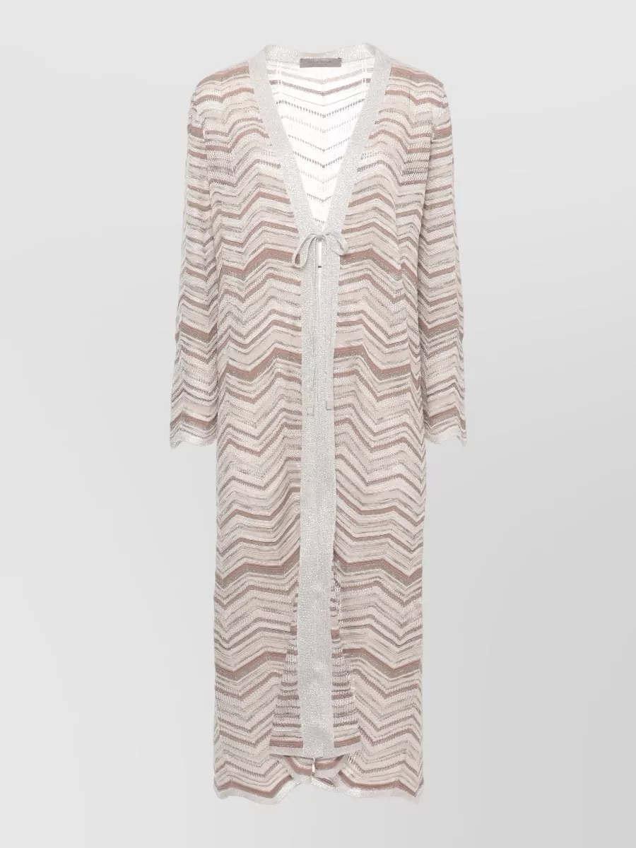 D.exterior Geometric lurex long-sleeve v-neck cardigan
