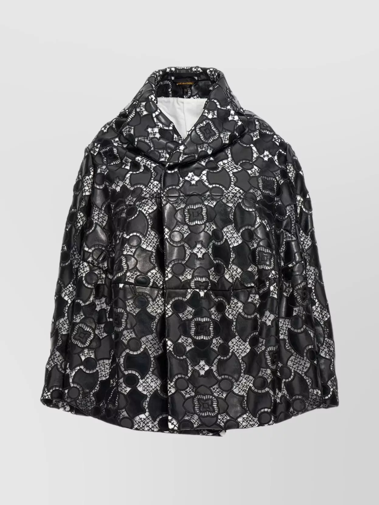 Shop Comme Des Garçons Floral Lace Overlay Jacket With High Collar