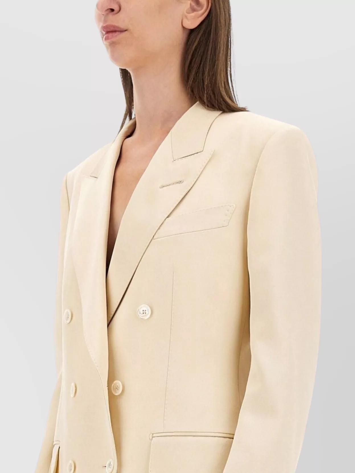 Tom Ford Structured Double-Breasted Jacket With Mother Of Pearl Buttons