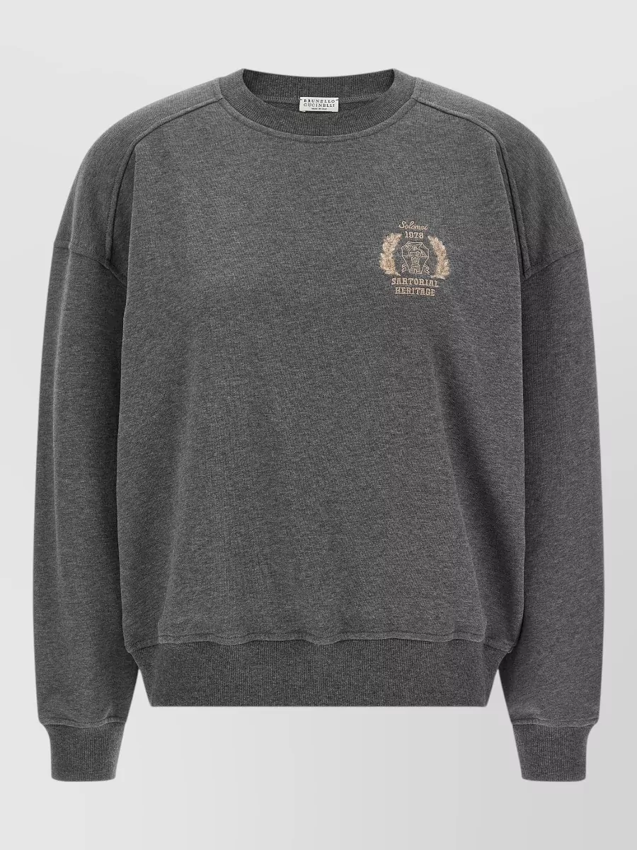 Brunello Cucinelli embroidered cotton sweatshirt