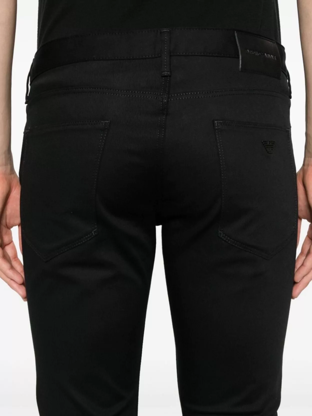 Shop Emporio Armani Cotton Denim Jeans With Belt Loops