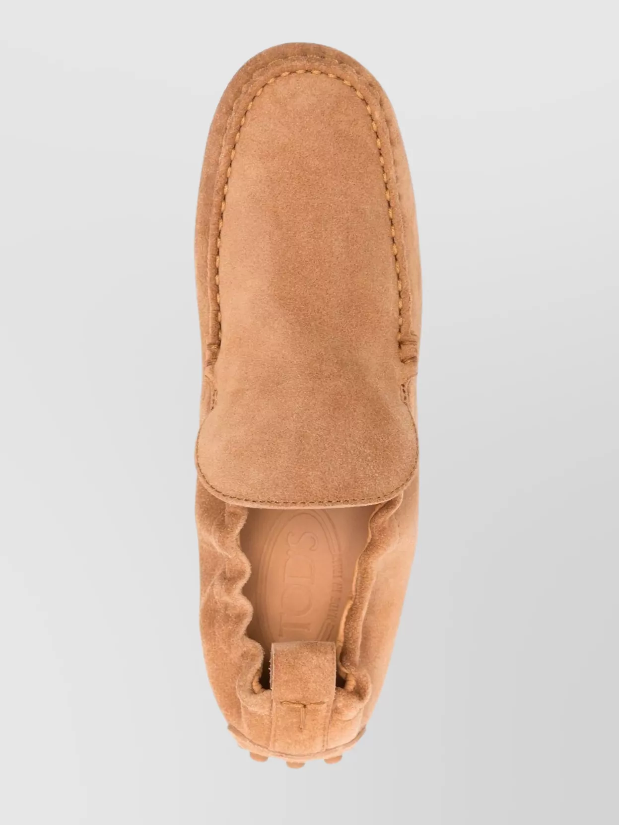 Tod's Curled Suede Loafers Pebbled Sole