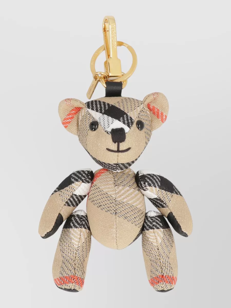 Burberry checked teddy bear keyring