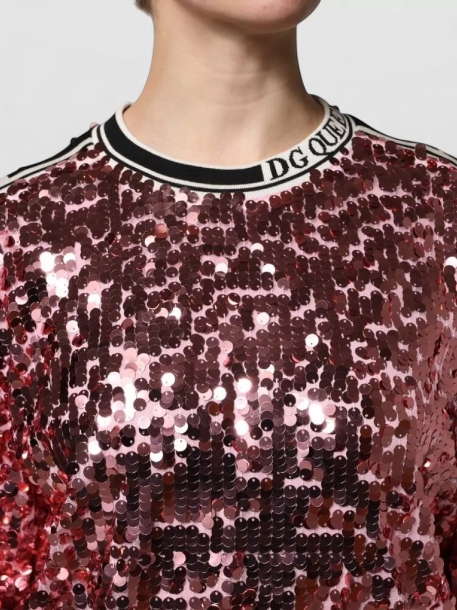 Dolce&Gabbana Sequin Long-Sleeve Sweatshirt