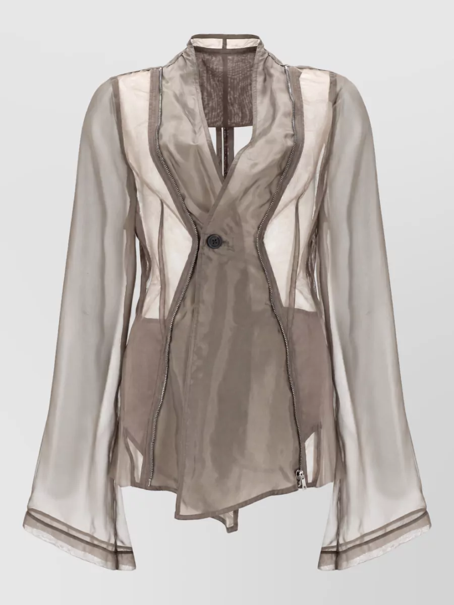 Rick Owens Single Breasted Jacket Asymmetric Layered Tailoring