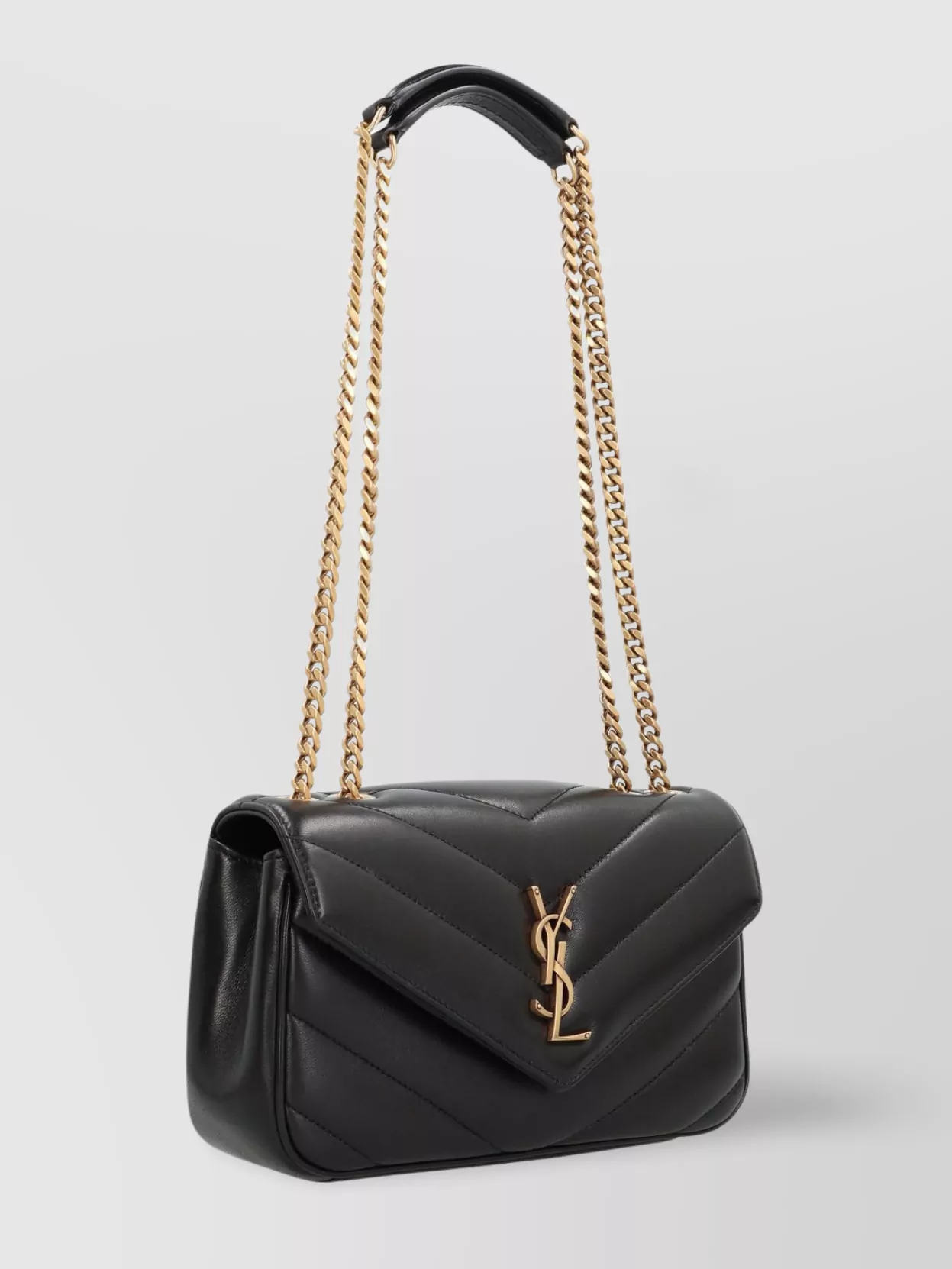 Saint Laurent Small Leather Crossbody Bag With Chevron Pattern