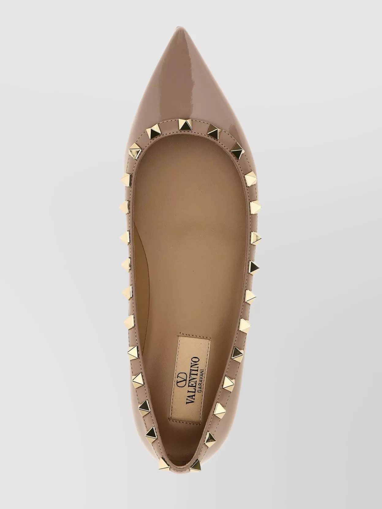 Valentino 'ruckstud' Ballet Flats Patent Finish