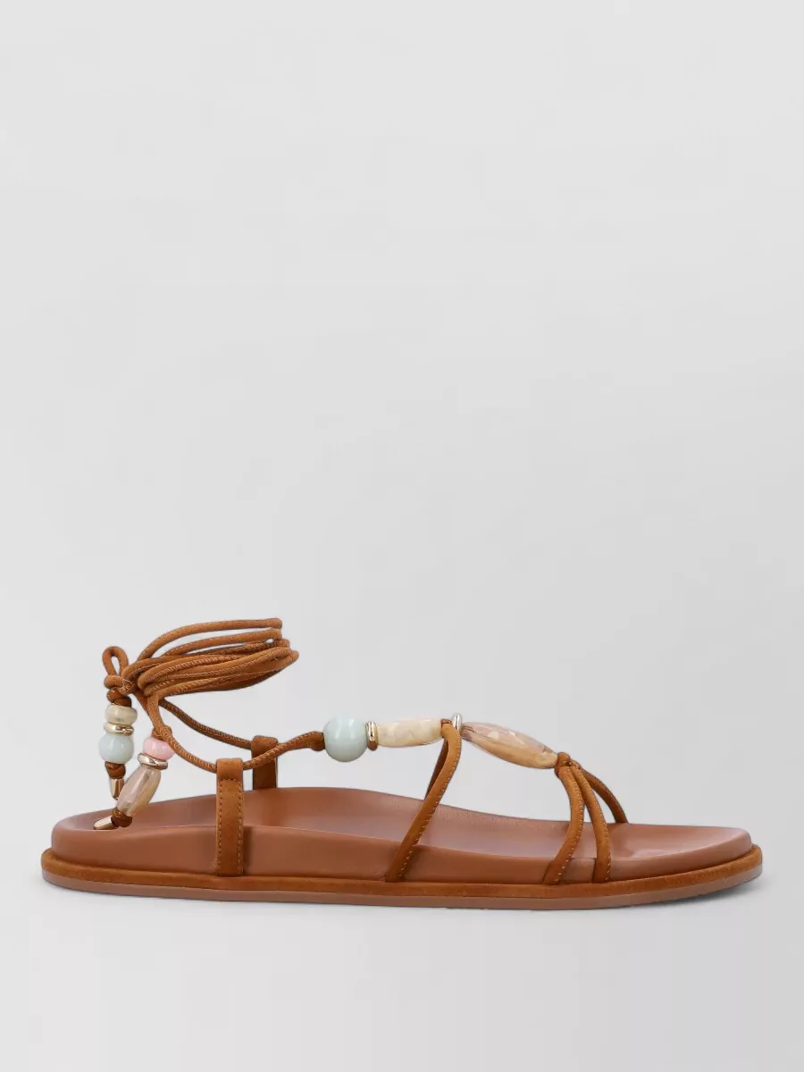 Stuart Weitzman Leather Wrap Sandals