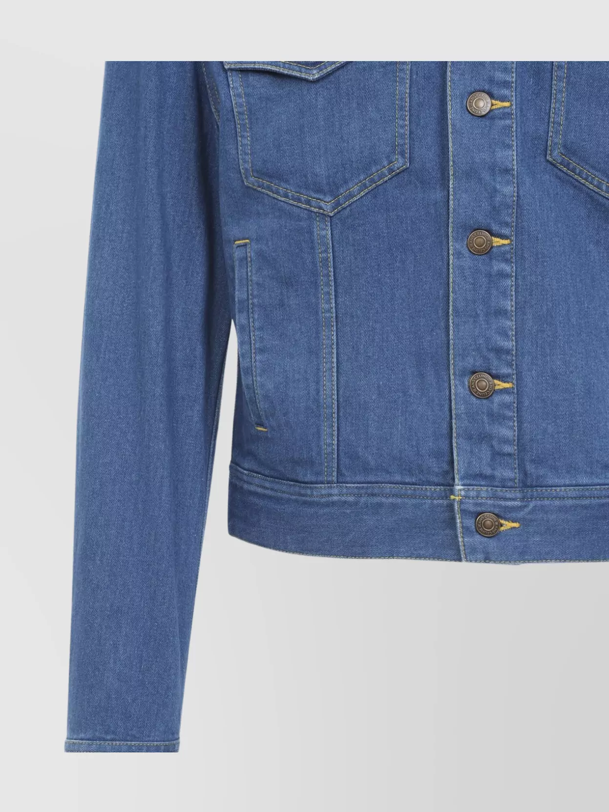 Celine Denim Trucker Jacket Featuring Chest Pockets