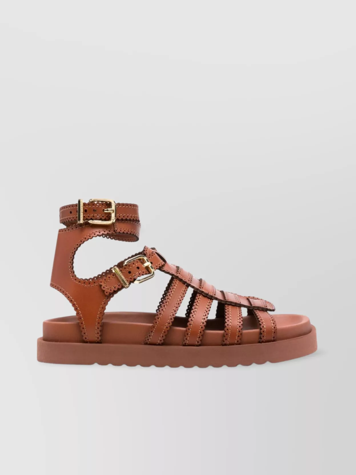 Zimmermann Cut-out Ankle Strap Flat Sandals