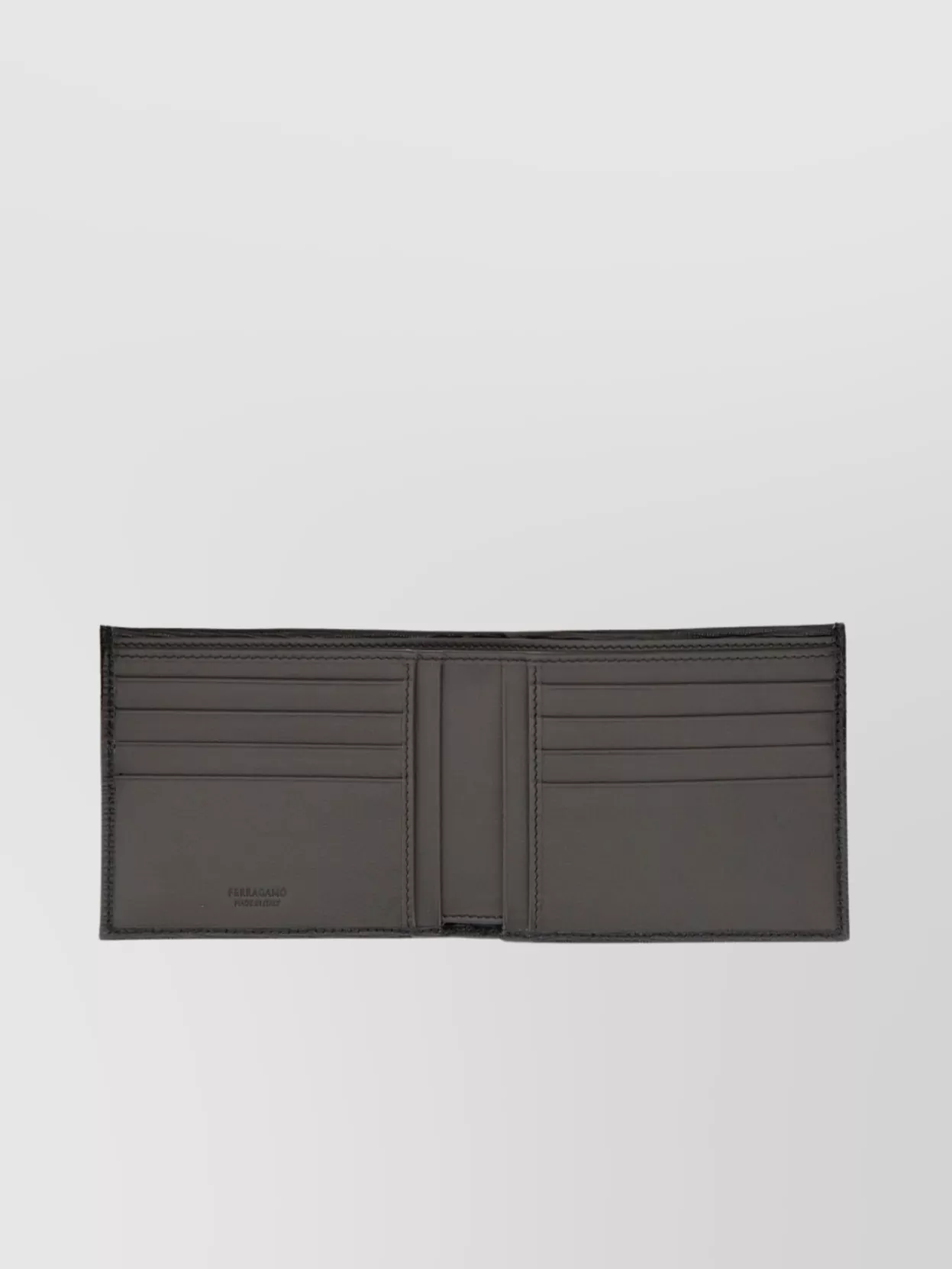 Ferragamo Textured Bi-Fold Wallet Gancini Detail