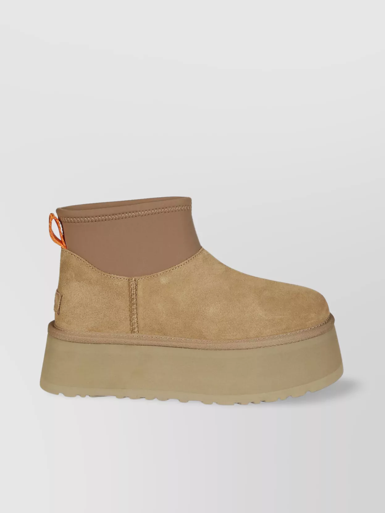 Ugg Short Suede Platform Ankle Boots With Pull Tab