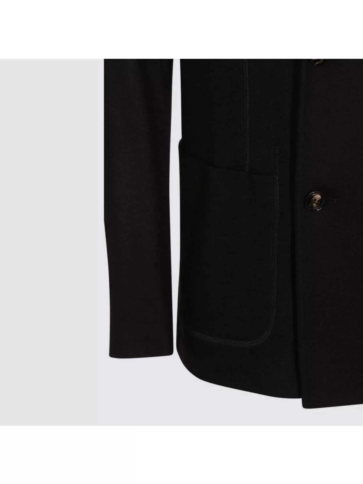 Giorgio Armani Official Store Icon Double-breasted Jacket In Fulled Cashmere Interlock In Black