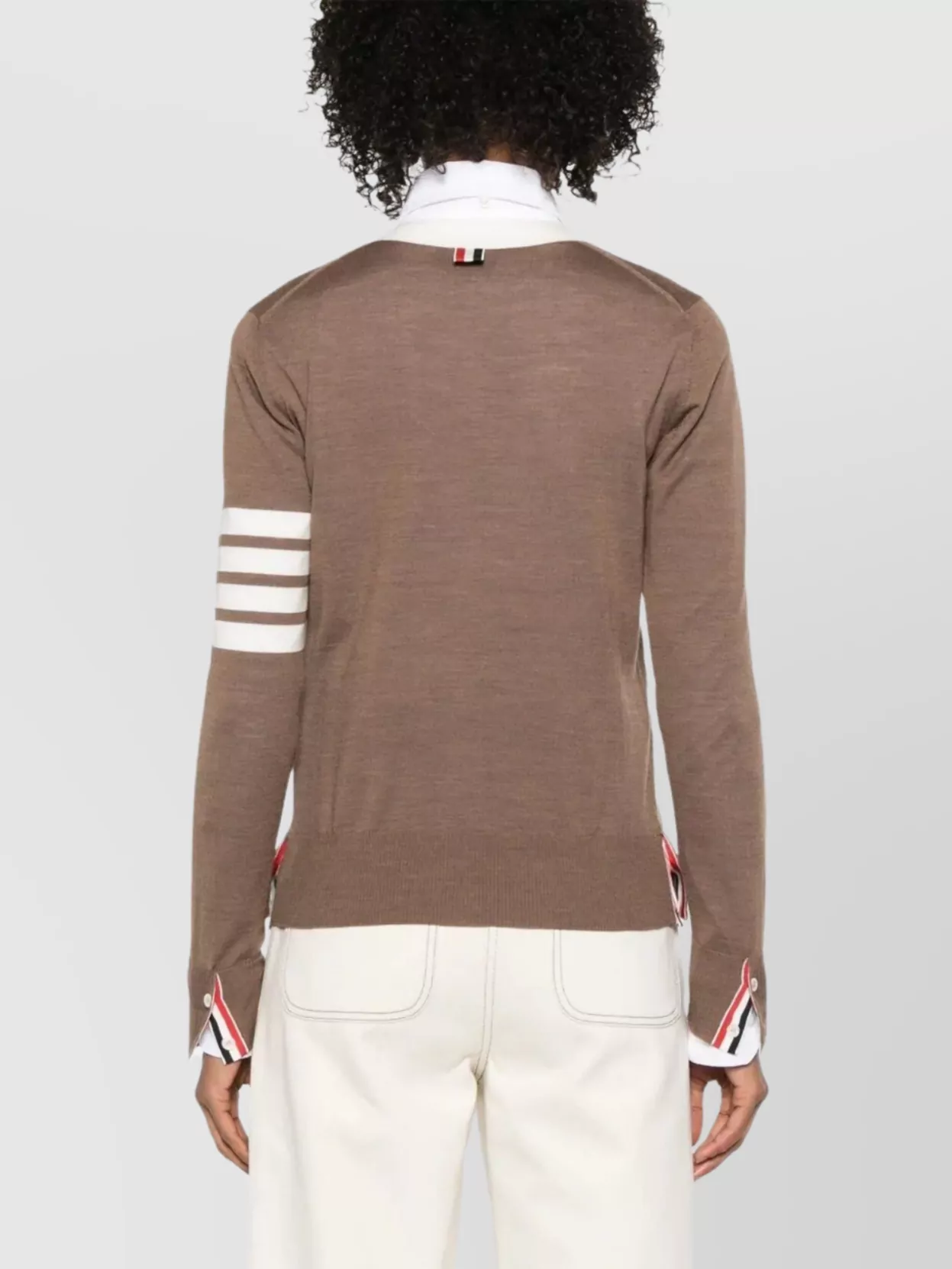 Thom Browne Relaxed Fit V Neck Cardigan 4 Bar Stripe