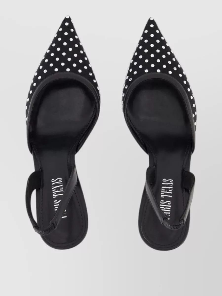 Paris Texas Crystal Embellished Mesh Slingback Pumps