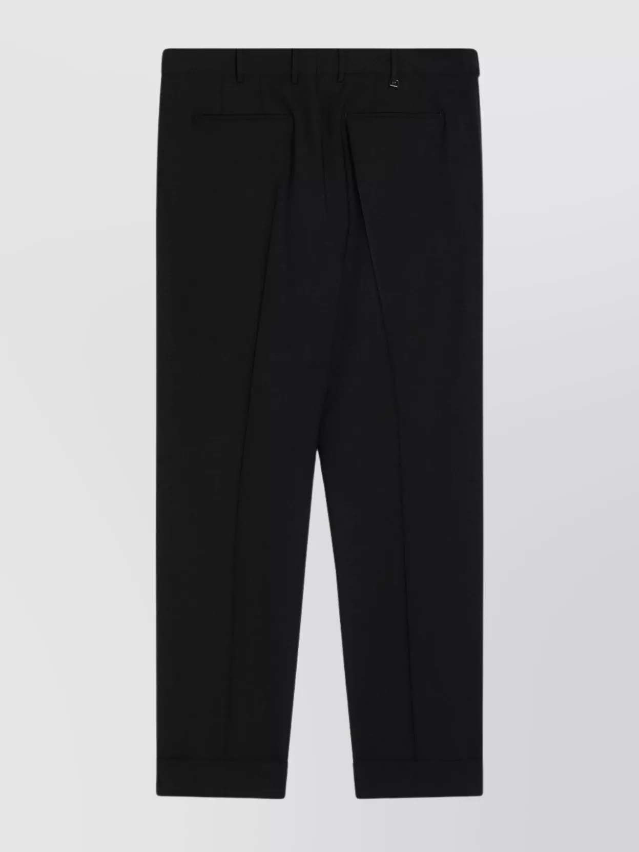 Pt Torino Wool Trousers With Cuffed Hem And Pleats In Black