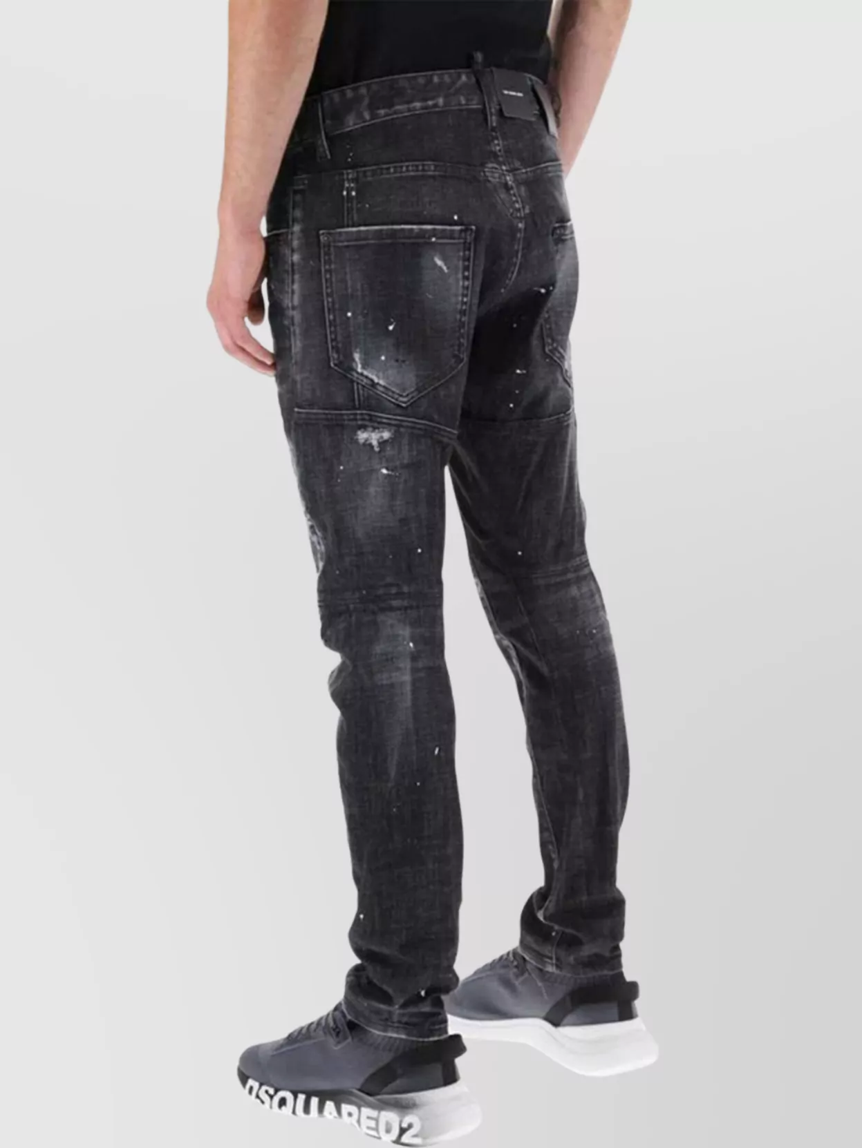 Dsquared2 Denim Trousers Distressed Belt Loops In Black