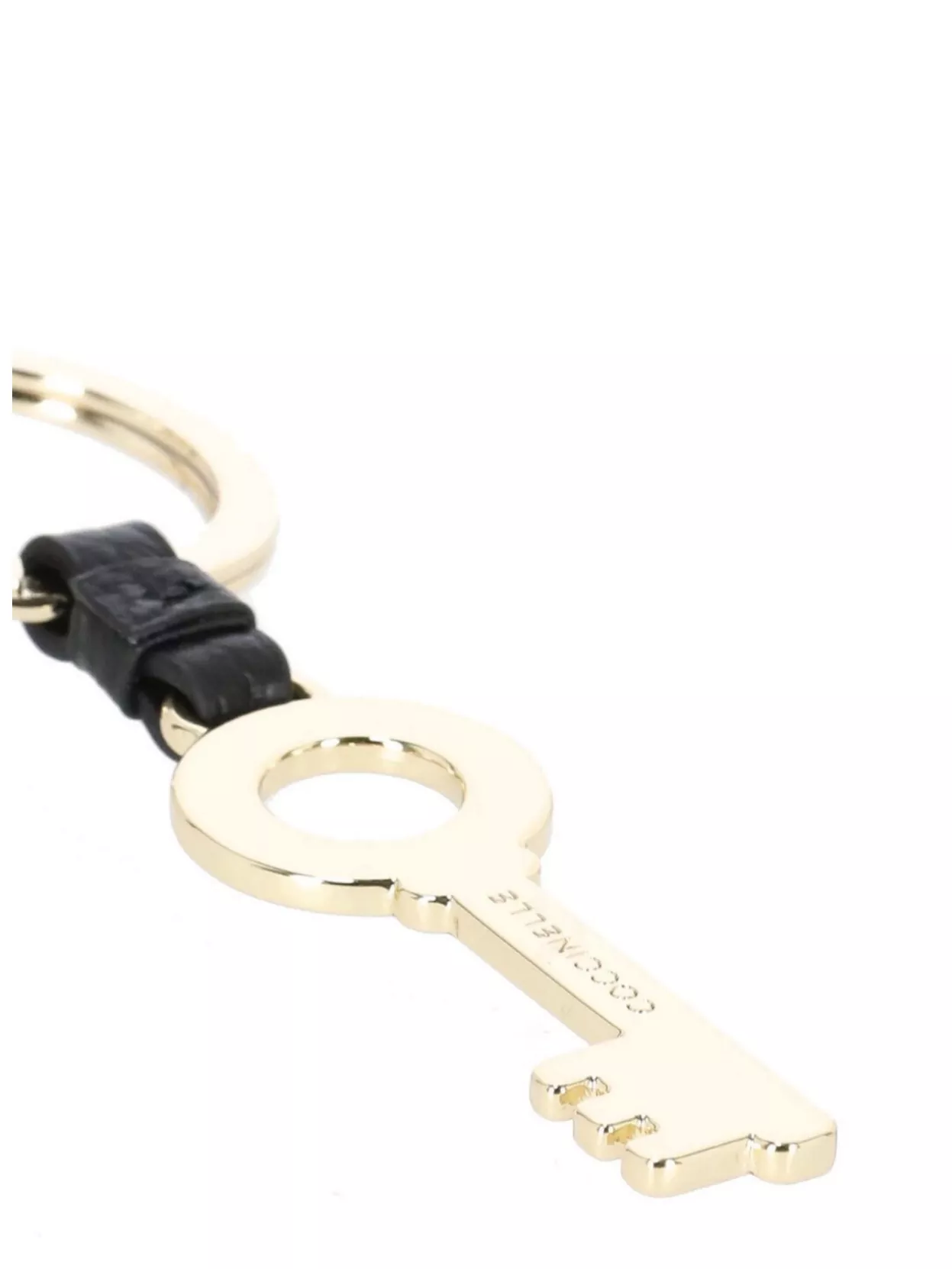 Coccinelle Keychain Featuring Key Design And Leather