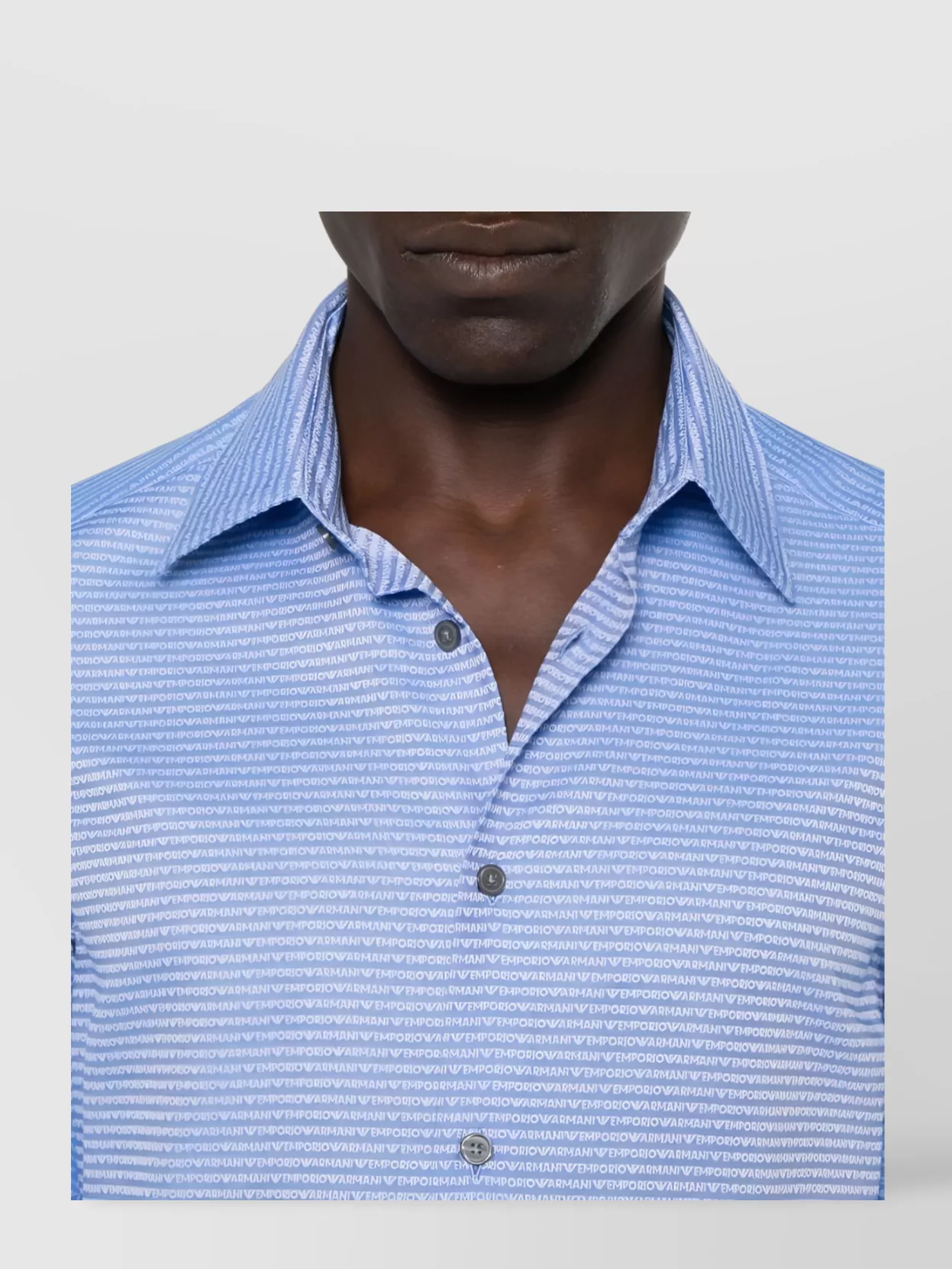 Emporio Armani Logo Print Cotton Shirt