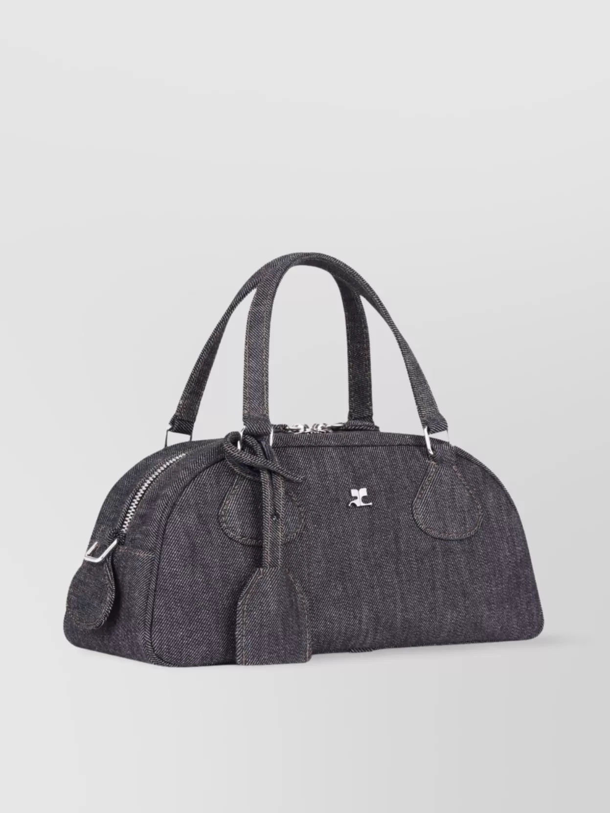 Courrèges Shoulder Bag With Contrast Stitching And Handles