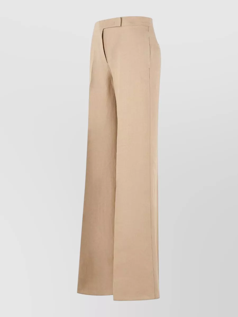 Max Mara Linen Regular-Fit Wide-Leg Trousers