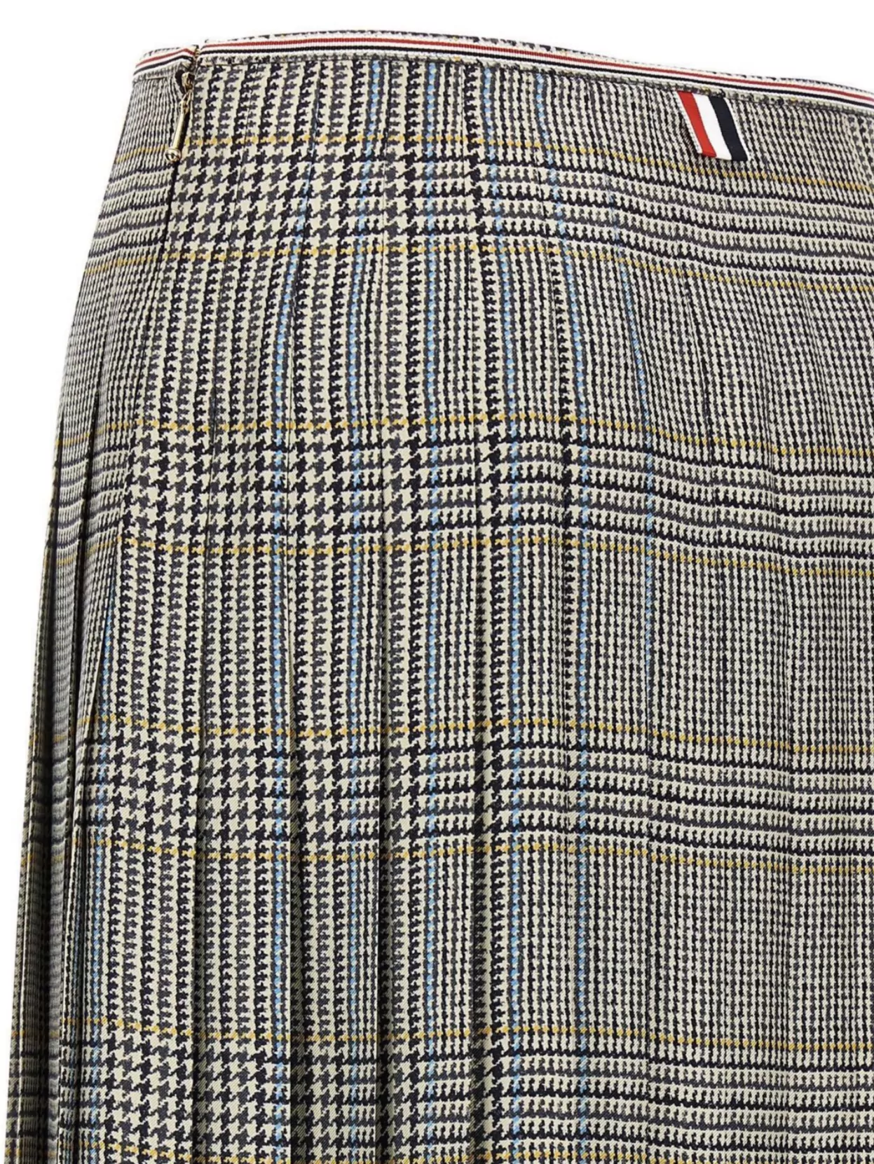 Thom Browne High-Waisted Checkered Pleated Skirt Design