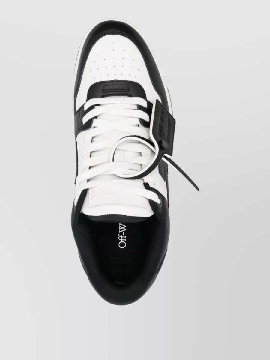 Off-White Leather Lace-Up Sneakers