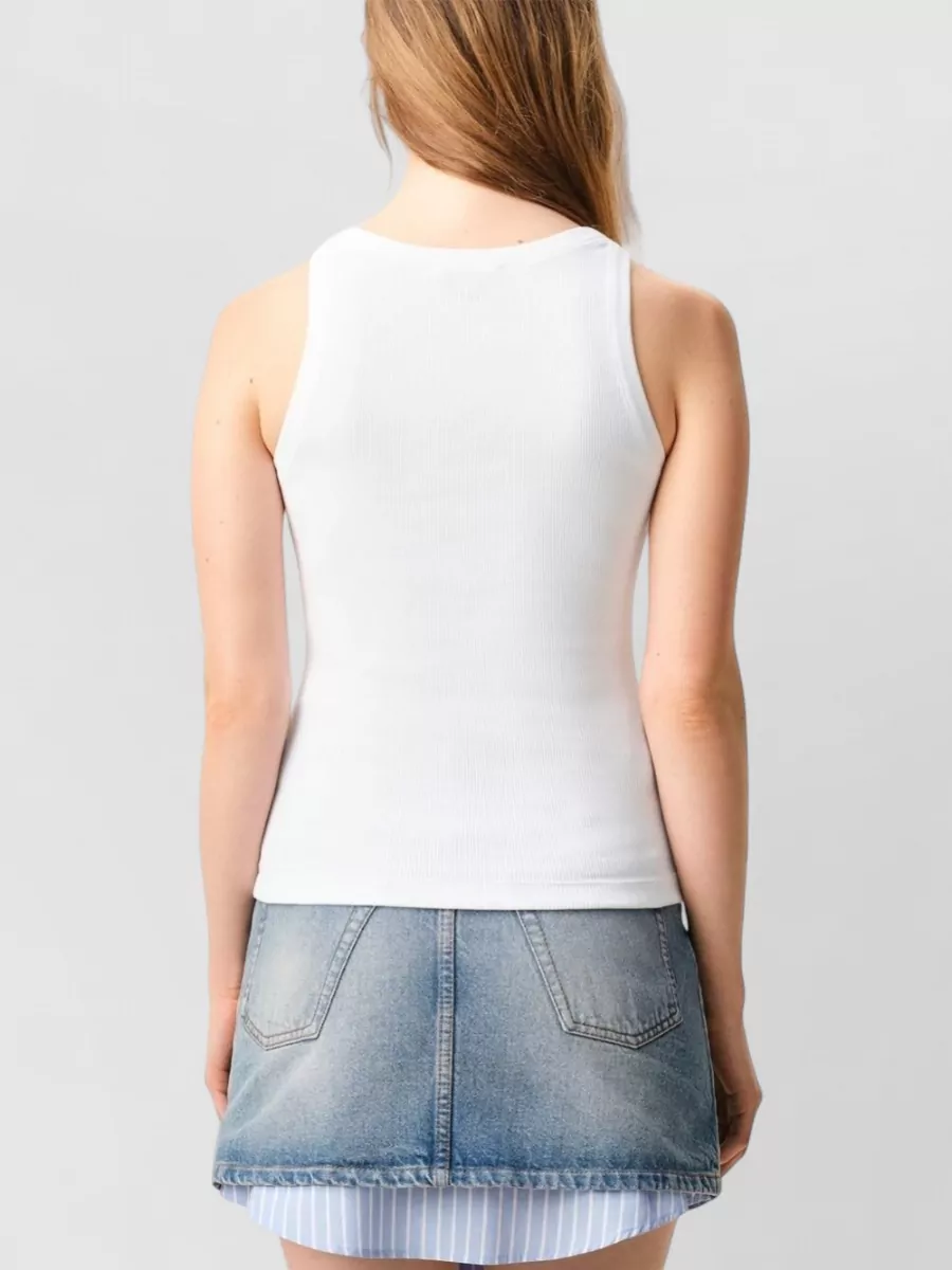 Ami Paris Ami De Couer Cotton Scoop Neck Tank