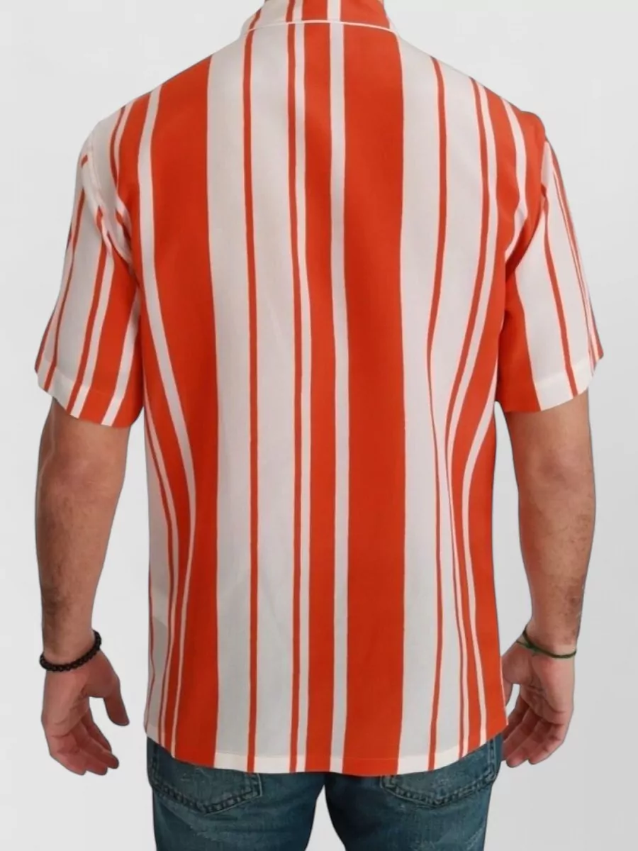 Dolce&Gabbana Silk Striped Short-Sleeve Shirt
