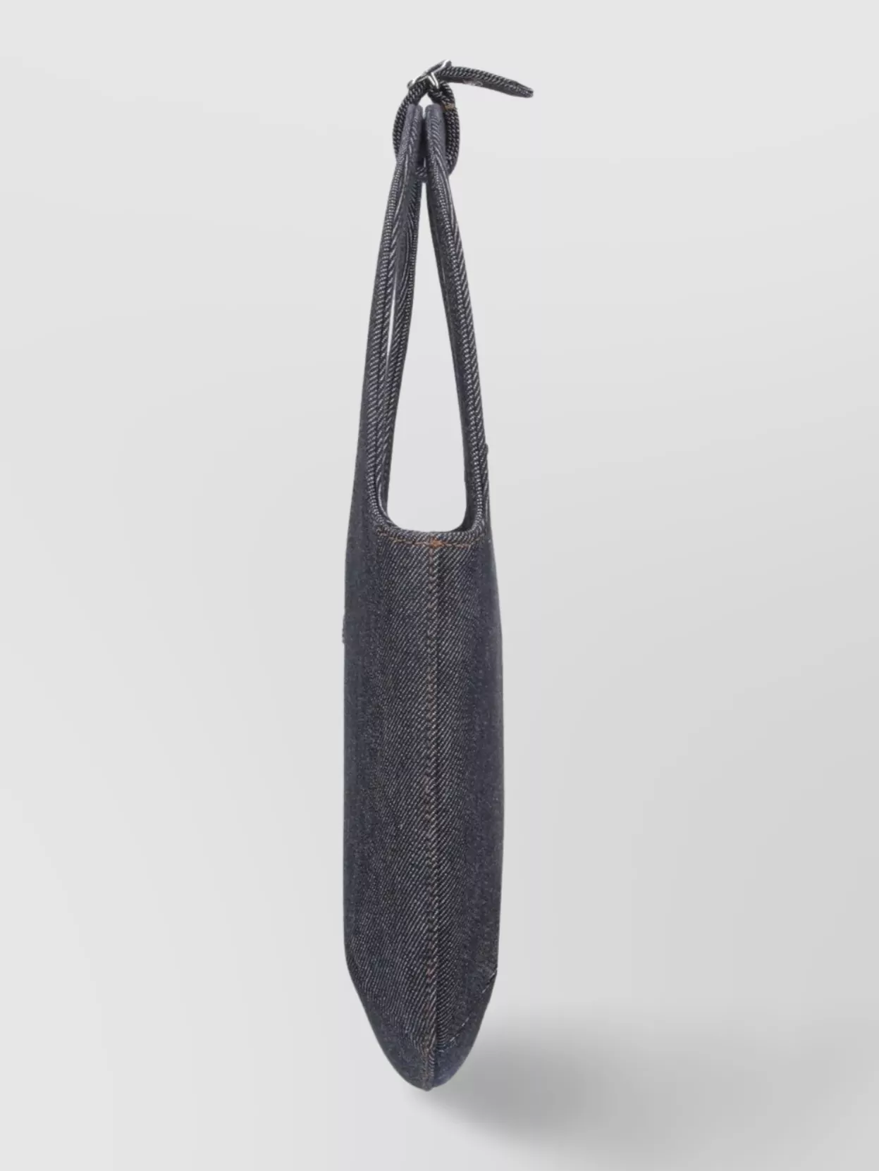 Shop Courrèges Circular Handle Crossbody Strap Denim Texture