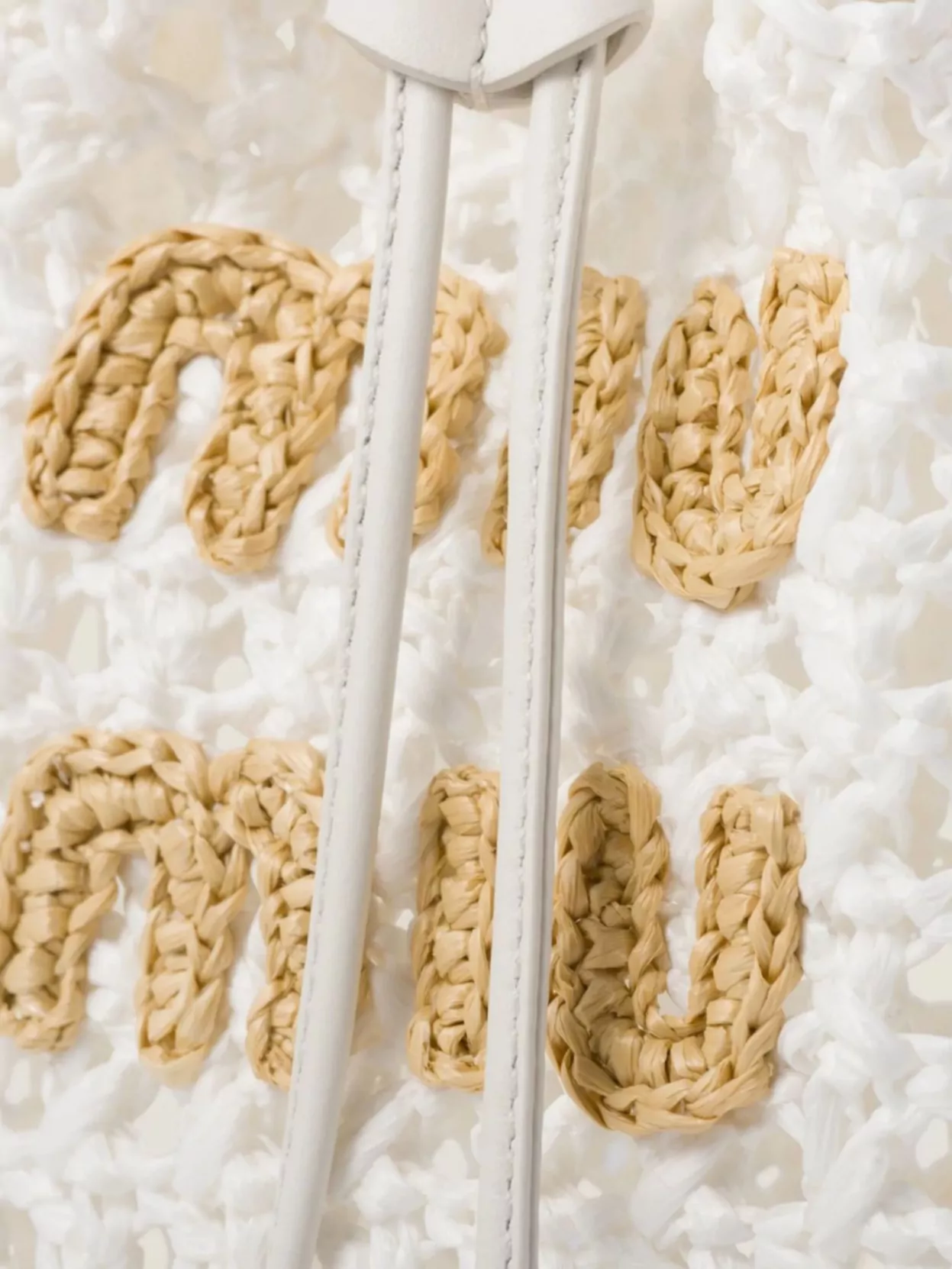 Miu Miu Woven Crochet Raffia Bucket Bag