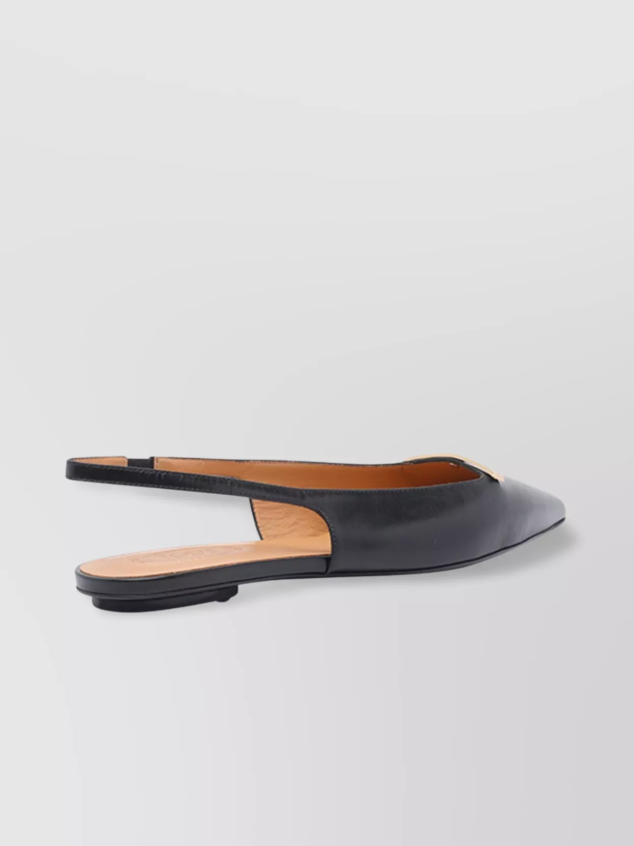 Tod's Pointed Toe Leather Slingback Ballerina Shoes