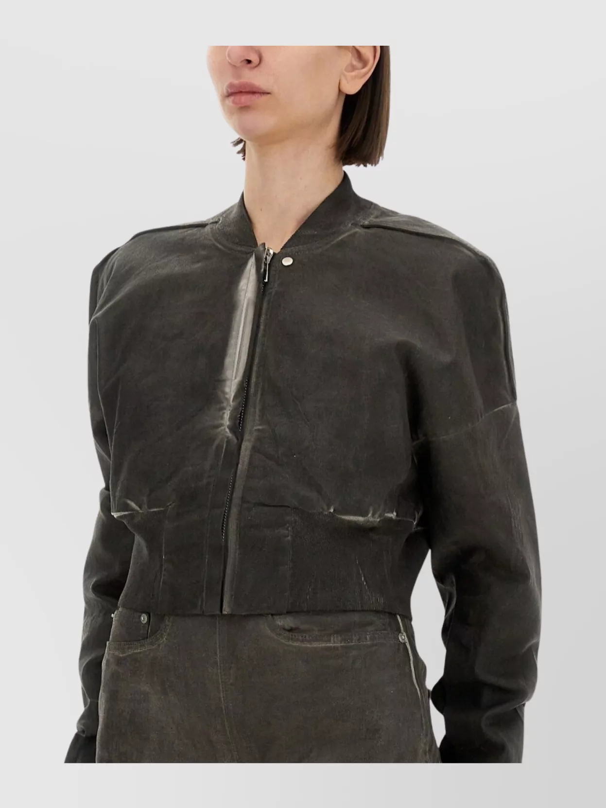 Rick Owens Drkshdw Drkshdw By Rick Owens "flight Jkt" Cropped Bomber Jacket