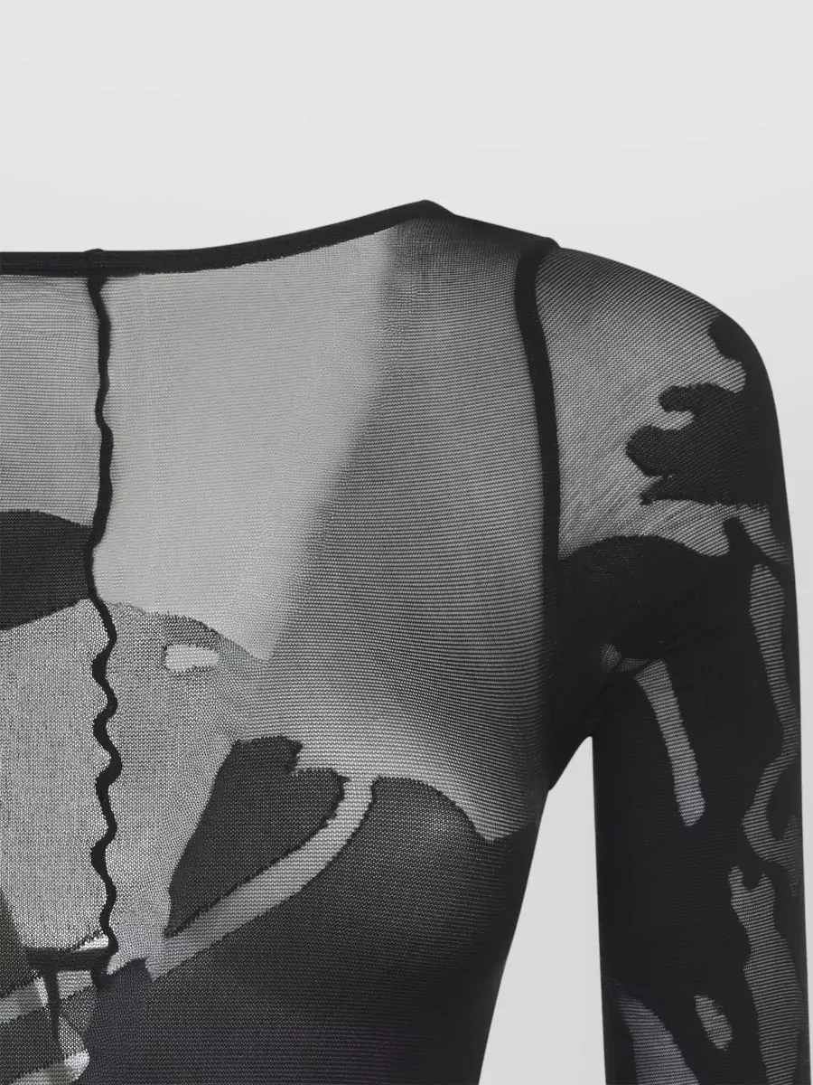 Wolford Sheer Floral-Print Long-Sleeve Catsuit