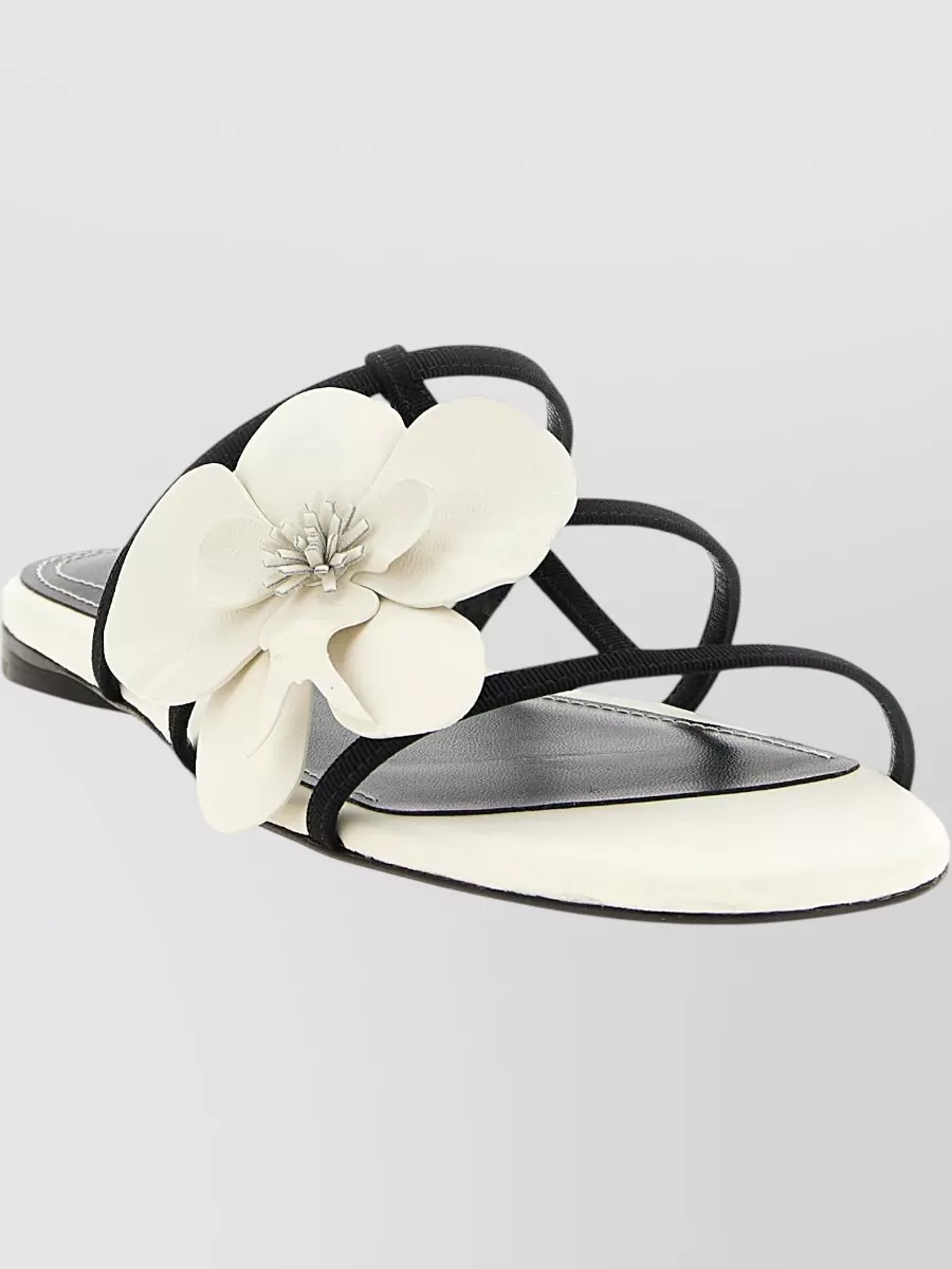 Zimmermann Orchid Floral Flat Strappy Open Toe Sandals