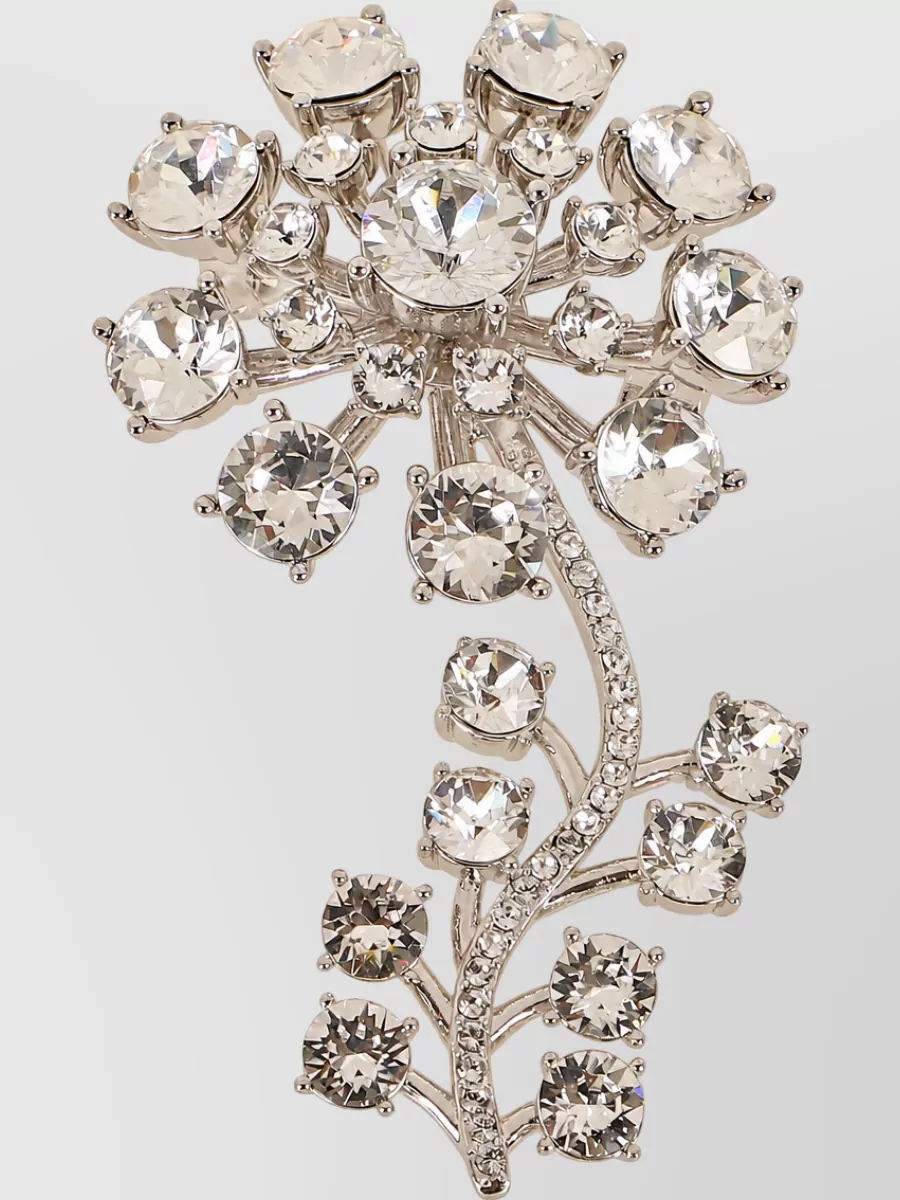 Self-Portrait Crystal Flower Brooch
