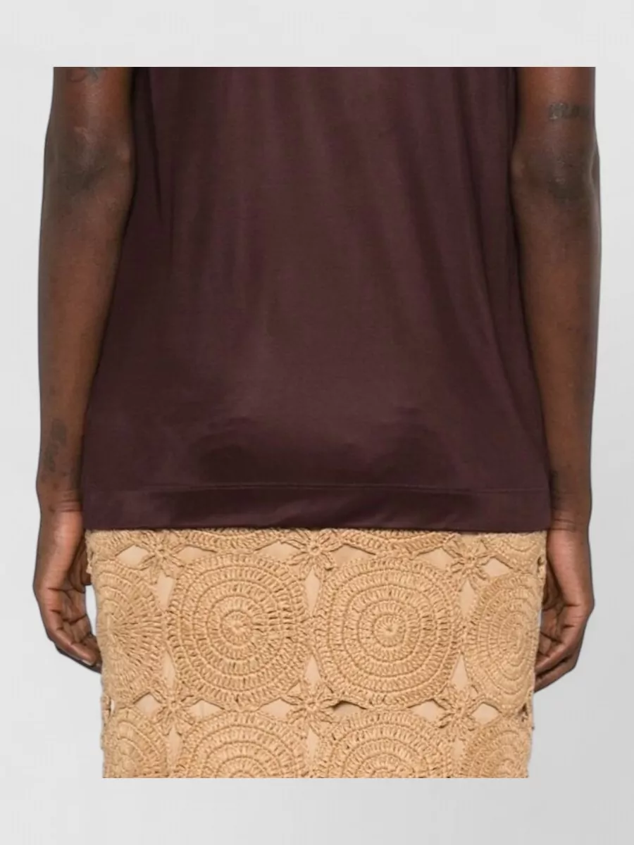 Dries Van Noten Sleeveless Top Deep V Neck Draped Knot
