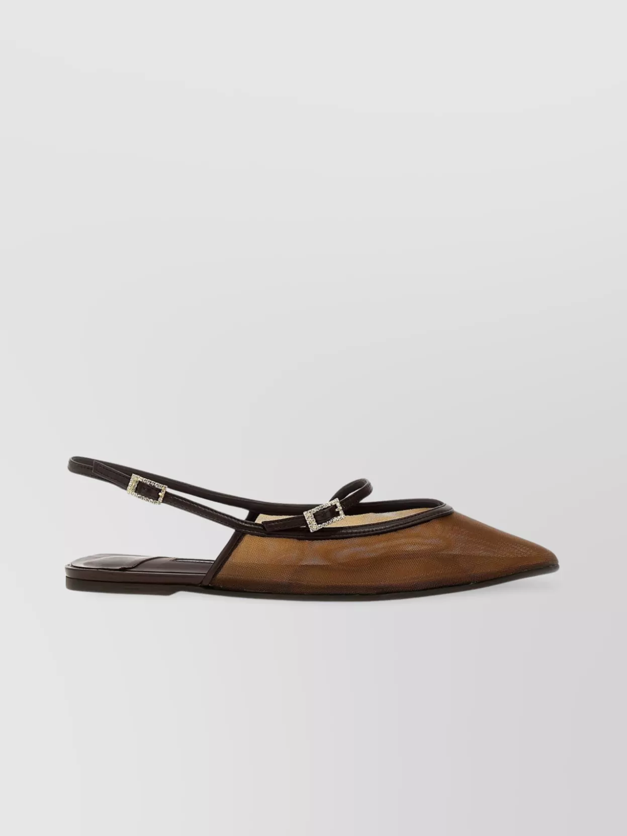 Shop Le Silla Mesh Pointed Toe Slingback Ballerina Shoes