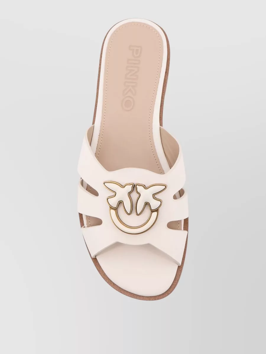 Pinko Flat Sandals Cut Out Design Open Toe