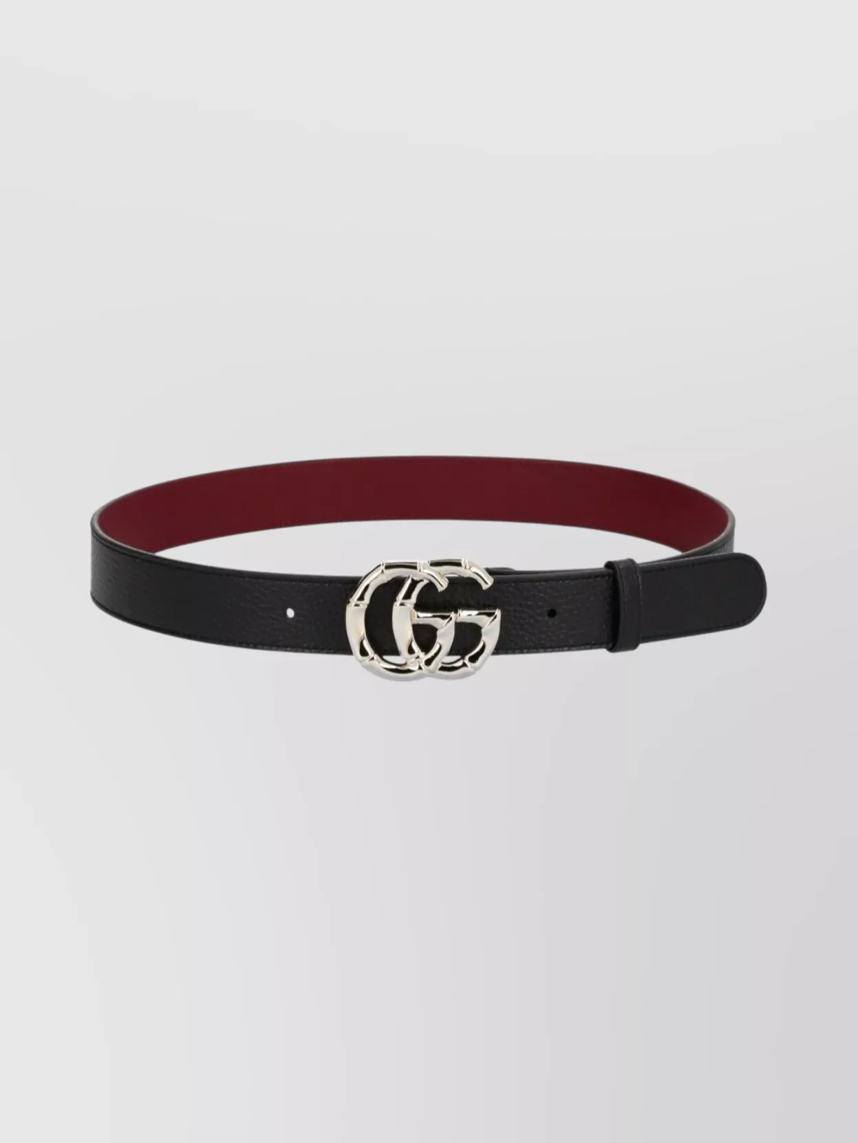 Gucci Reversible Textured Belt Adjustable Length In Black