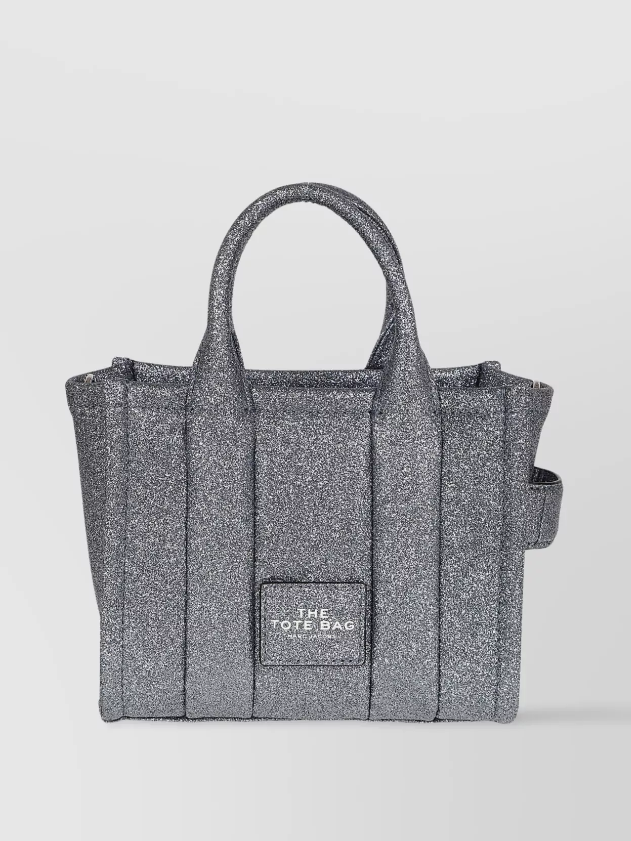 Shop Marc Jacobs Glitter Double Handle Tote With Detachable Strap In Grey