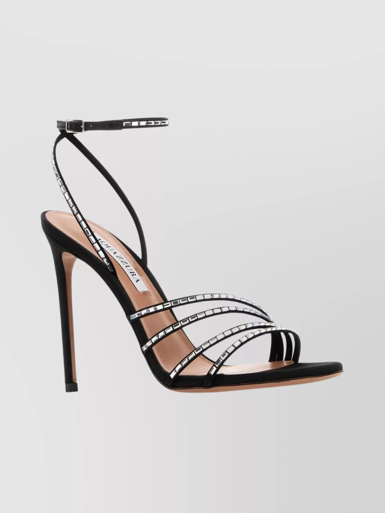 Aquazzura Strappy Open Toe Sandals With Ankle Strap In Black