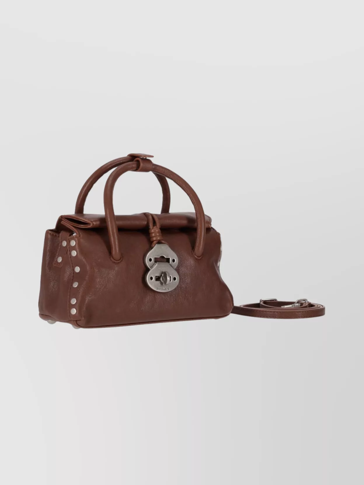 Zanellato Structured Shoulder Bag Featuring Rolled Handles In Brown
