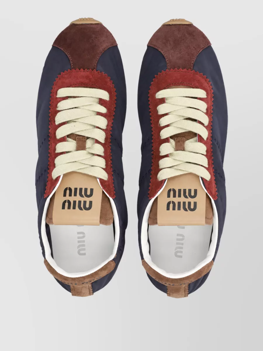 Miu Miu Technical Fabric Lace-Up Sneakers