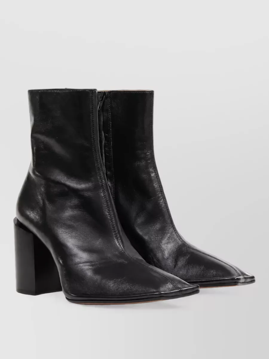 Maison Margiela Leather square-toe ankle boots