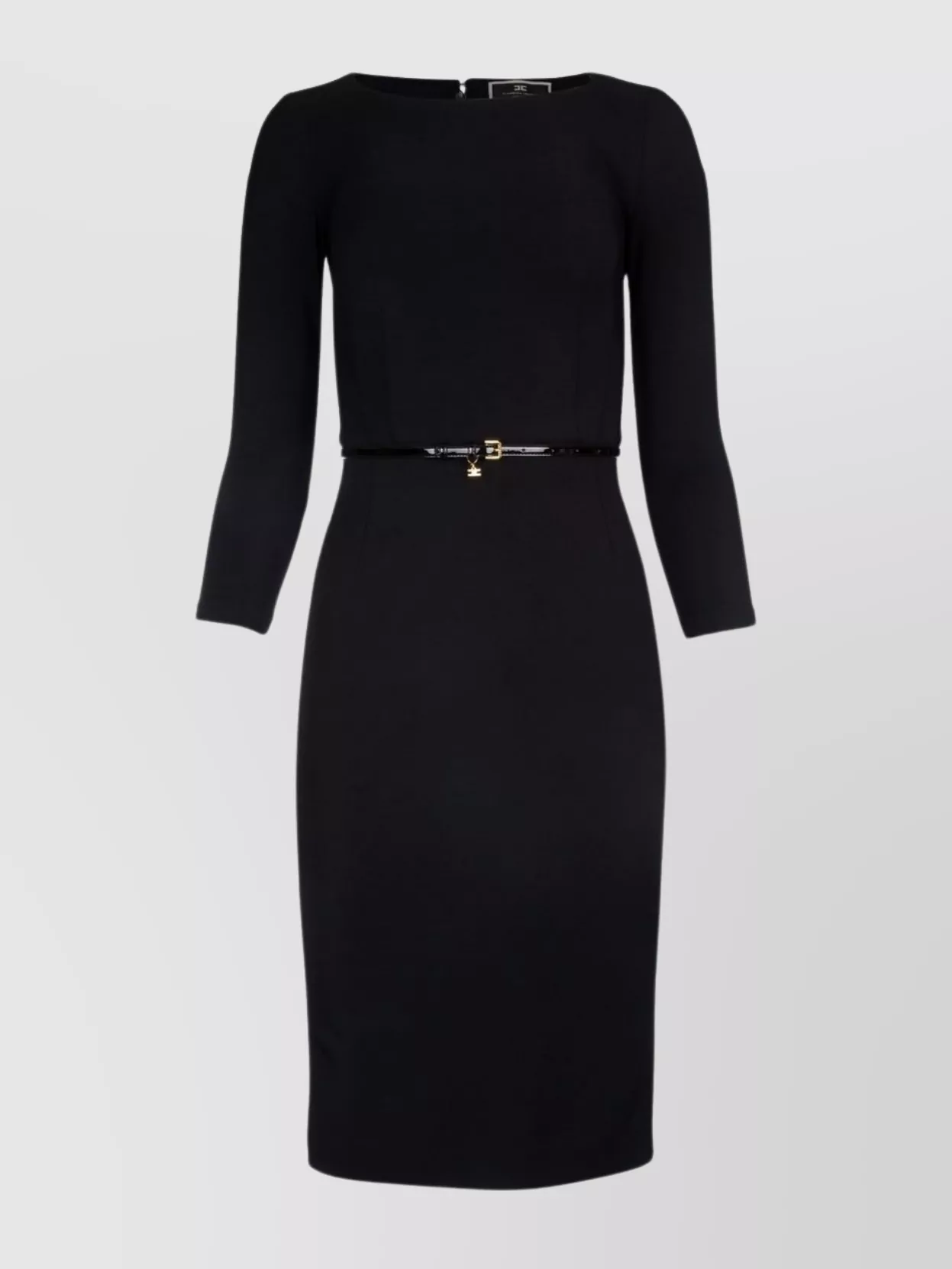 Shop Elisabetta Franchi Sleeve Belted Knee Length Dress