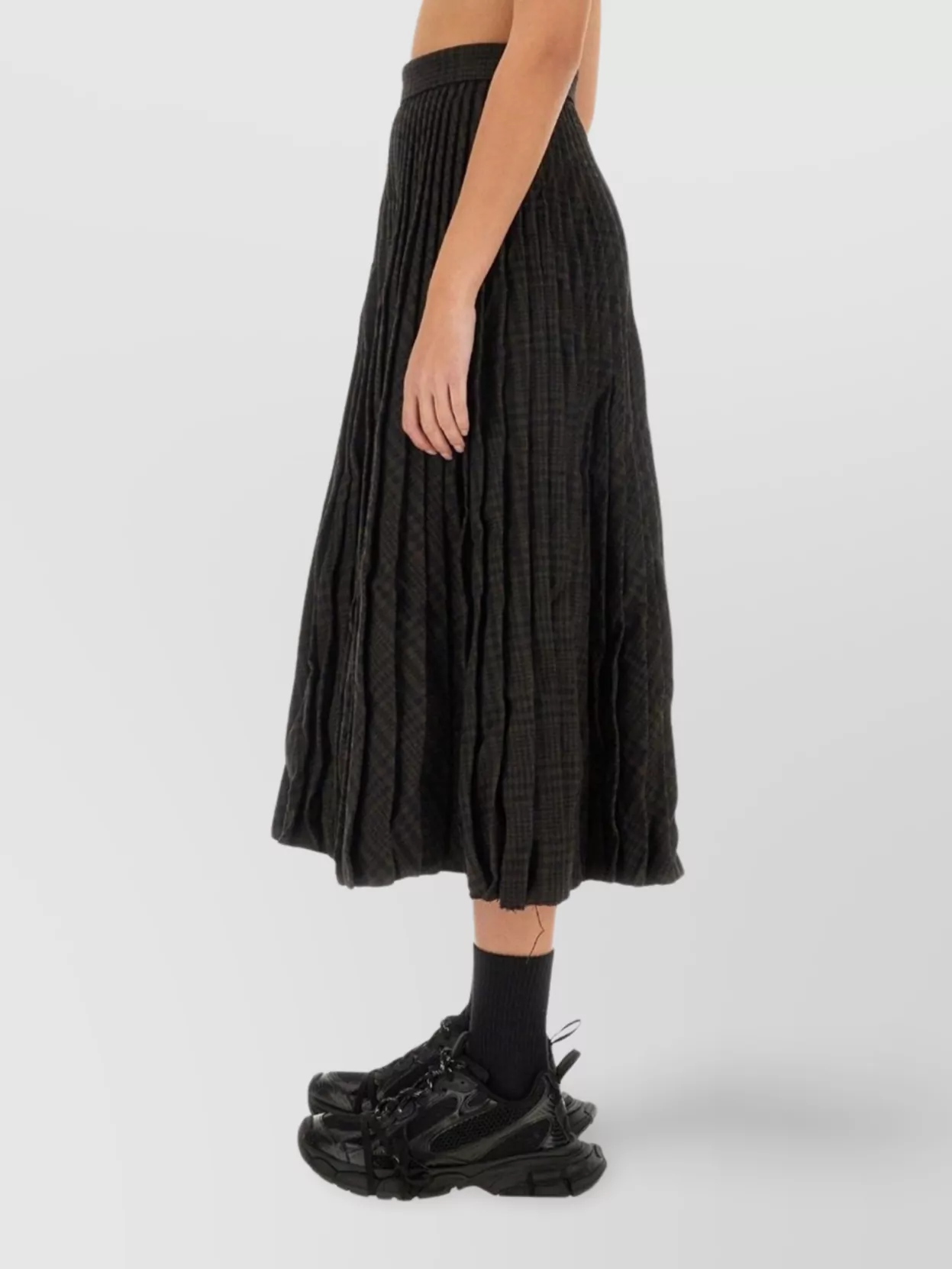 Balenciaga High Waist Midi Pleated Skirt Design