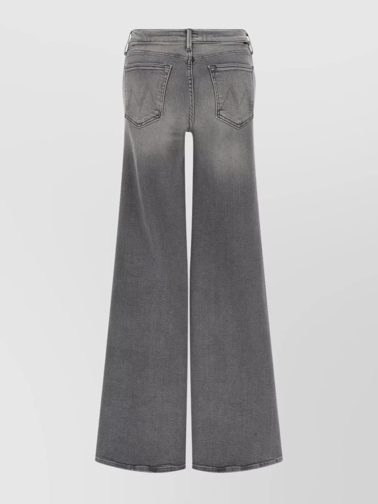 Mother Wide-leg Jeans Five-pocket Design In Gray
