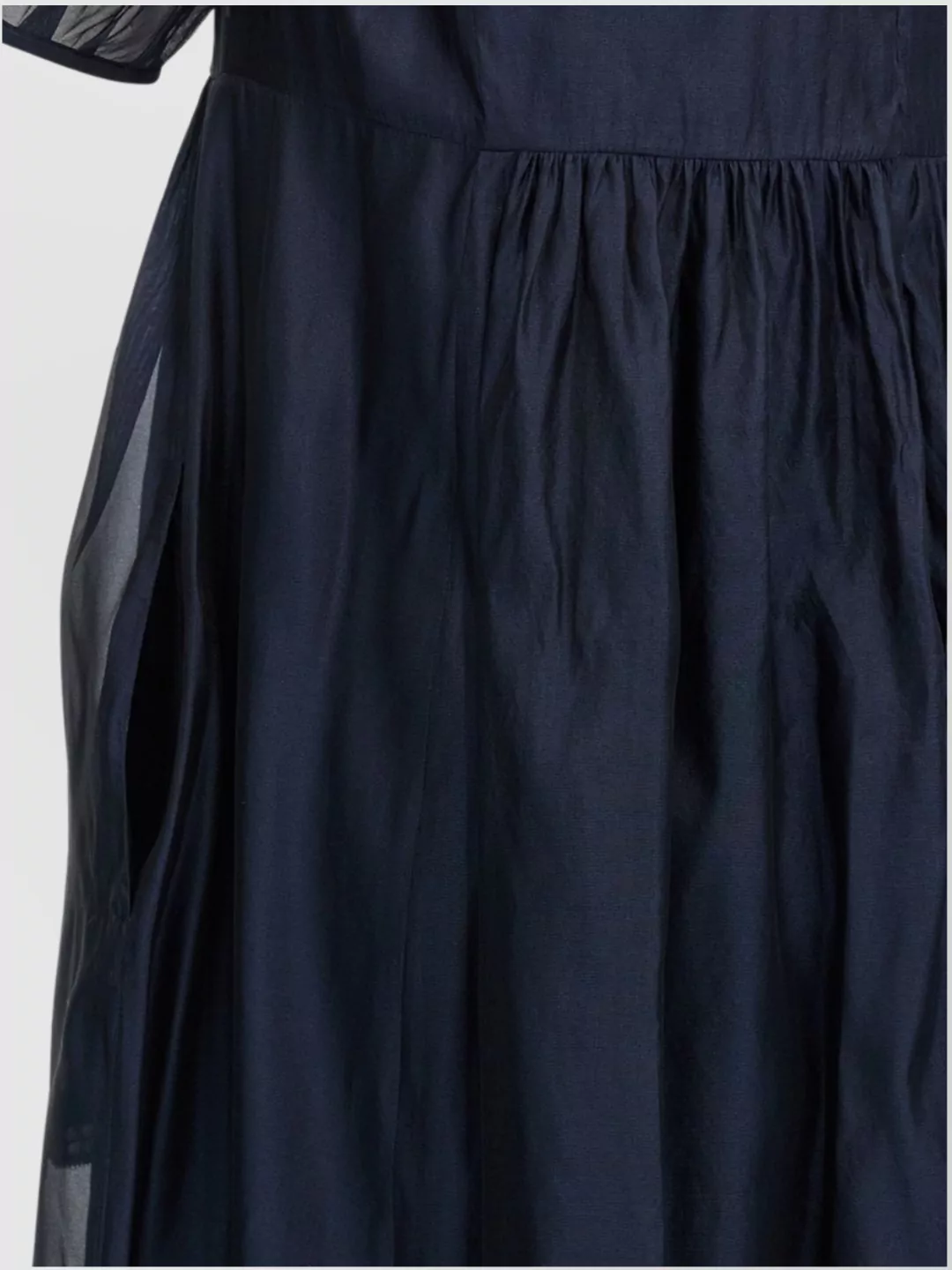 Max Mara Sheer Sleeves Gathered Waist Midi Dress