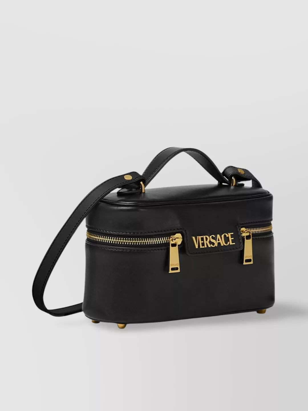 【関税＆送料込み】Versace 'Vanity Versace Tag' Bag In Blac Versace Tag Vanity Bag | VERSACE US
